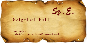 Szigriszt Emil névjegykártya