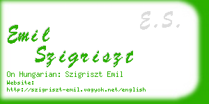 emil szigriszt business card